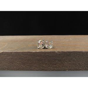 Sterling Silver Crystal Original Stud Earrings Vintage Wedding